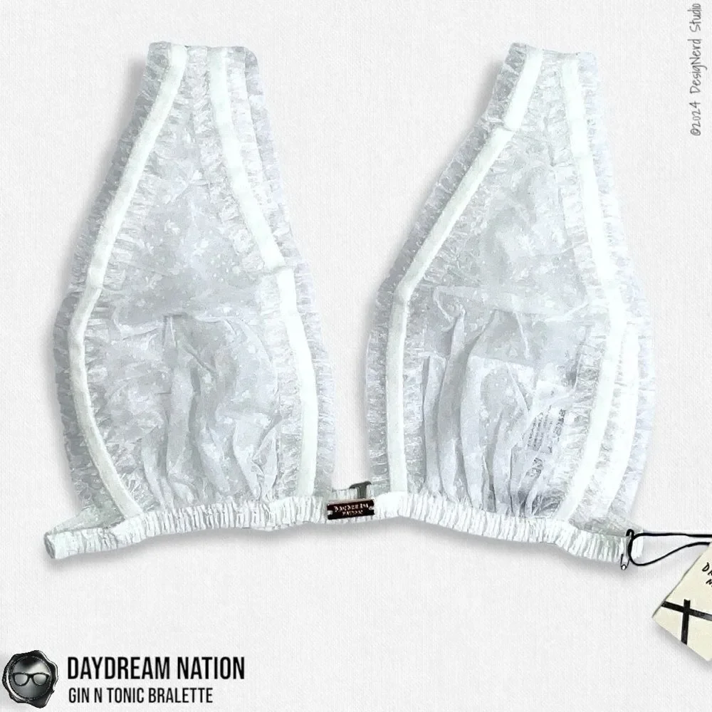 DAYDREAM NATION CHEESECAKE GIN N TONIC SHEER LACE BRALETTE BABY’S BREATH WHITE